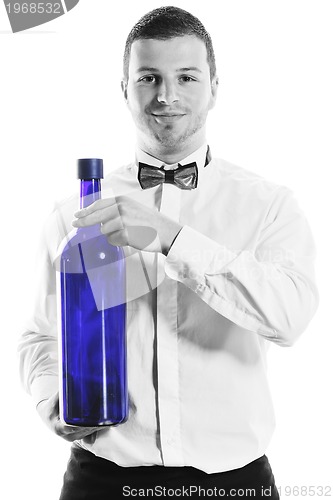 Image of barman portrait isolated on white background