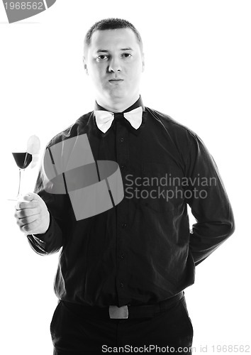 Image of barman portrait isolated on white background