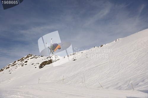 Image of extreme freestyle ski jump