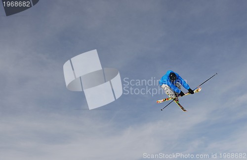 Image of extreme freestyle ski jump