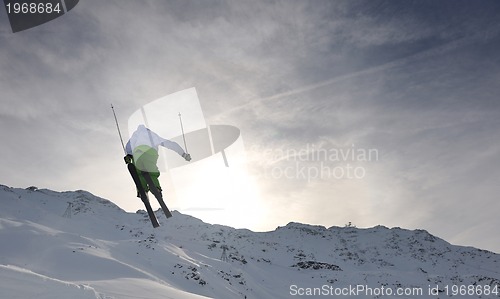 Image of extreme freestyle ski jump