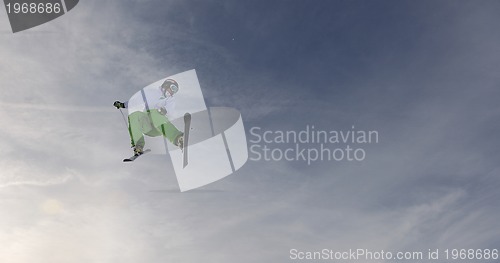 Image of extreme freestyle ski jump