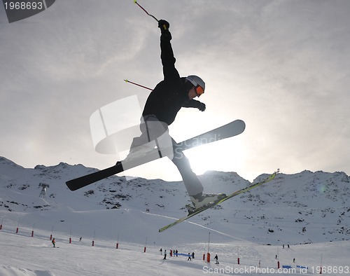 Image of extreme freestyle ski jump