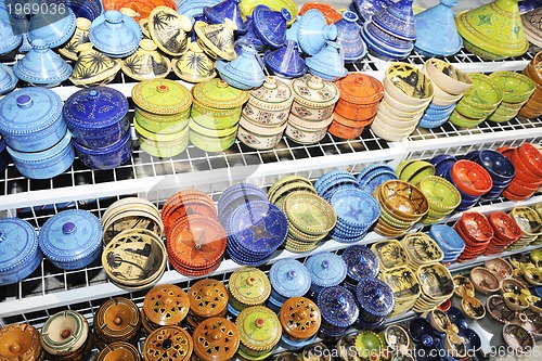 Image of africa and tunis colorful ceramics