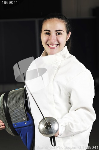 Image of sword sport athlete portrait at training