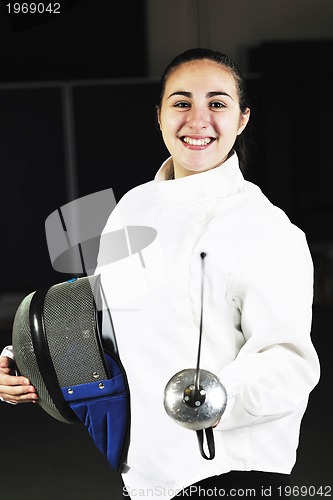 Image of sword sport athlete portrait at training