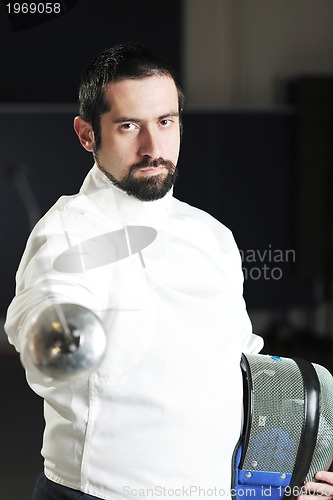 Image of sword sport athlete portrait at training