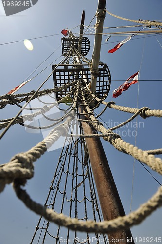 Image of pirate boat ship on sea