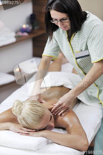 Image of woman back massage treatment