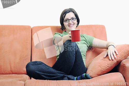 Image of woman drink coffee 