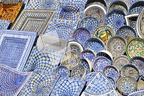 Image of africa and tunis colorful ceramics