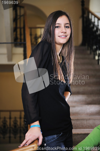 Image of student girl portrait at university campus 