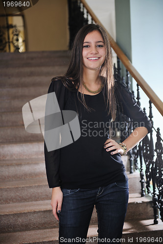 Image of student girl portrait at university campus 