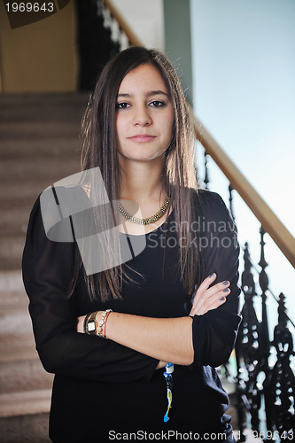 Image of student girl portrait at university campus 