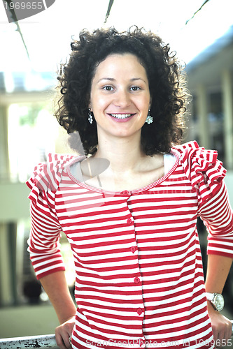 Image of student girl portrait at university campus 