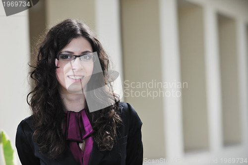 Image of student girl portrait at university campus 