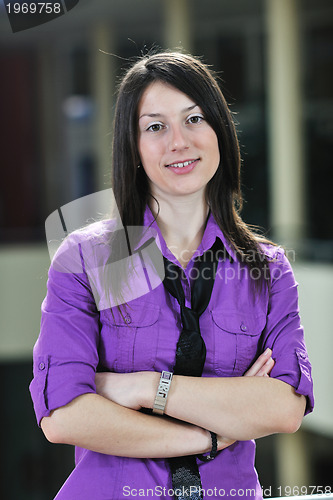 Image of student girl portrait at university campus 