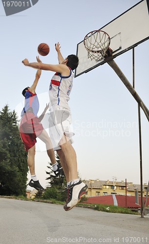 Image of streetball  game at early morning