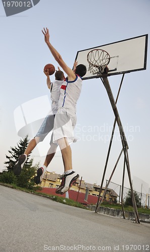 Image of streetball  game at early morning