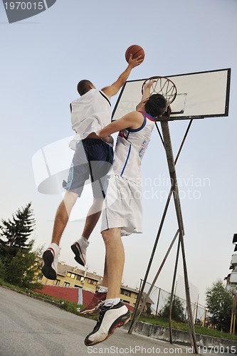 Image of streetball  game at early morning