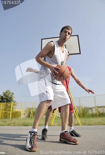 Image of streetball  game at early morning