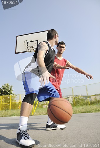 Image of streetball  game at early morning