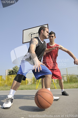 Image of streetball  game at early morning