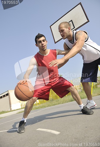 Image of streetball  game at early morning