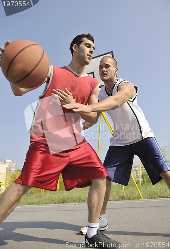 Image of streetball  game at early morning