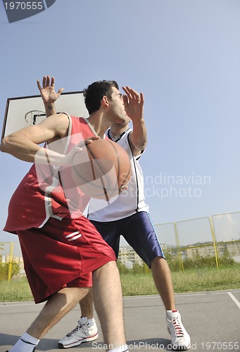 Image of streetball  game at early morning