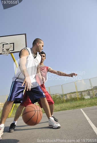 Image of streetball  game at early morning