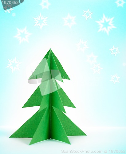 Image of green paper christmas tree