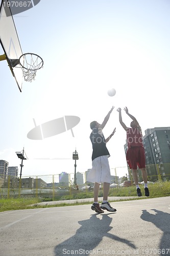 Image of streetball  game at early morning