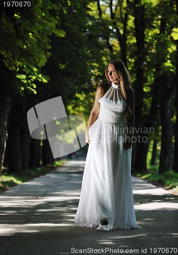 Image of beautiful bride outdoor