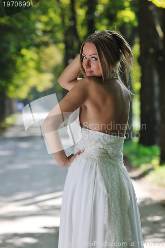 Image of beautiful bride outdoor