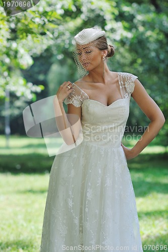 Image of beautiful bride outdoor