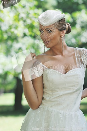 Image of beautiful bride outdoor