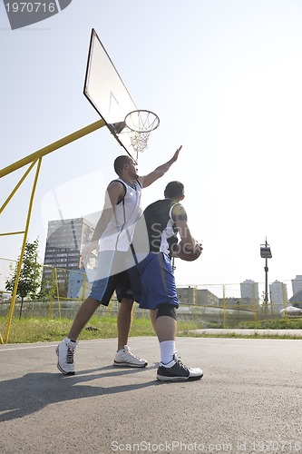 Image of streetball  game at early morning