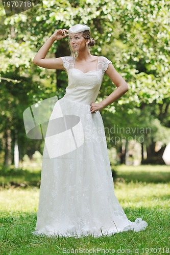 Image of beautiful bride outdoor