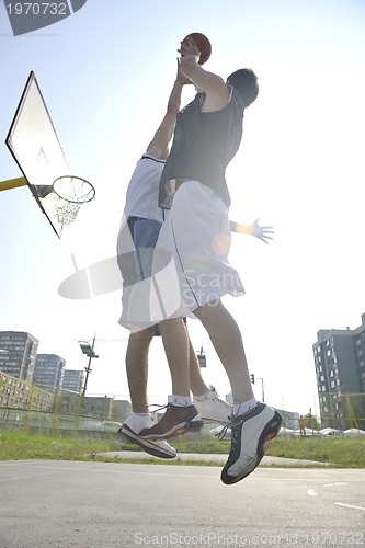 Image of streetball  game at early morning