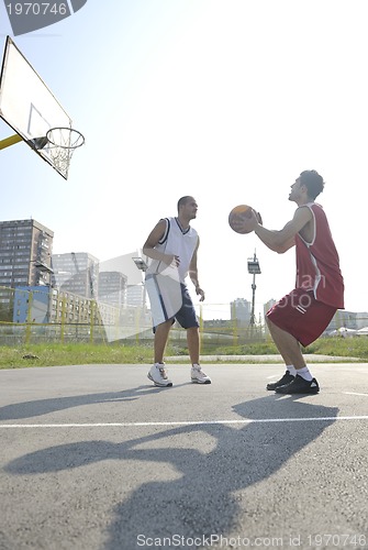 Image of streetball  game at early morning