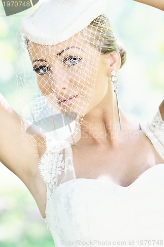 Image of beautiful bride outdoor