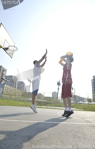 Image of streetball  game at early morning