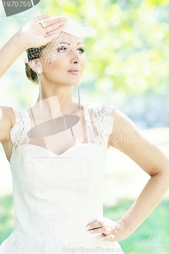 Image of beautiful bride outdoor