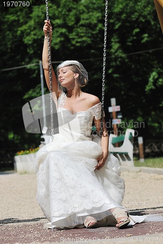 Image of beautiful bride outdoor