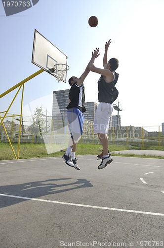 Image of streetball  game at early morning