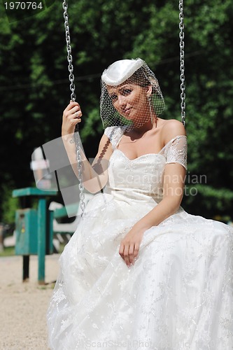 Image of beautiful bride outdoor