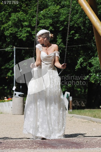 Image of beautiful bride outdoor