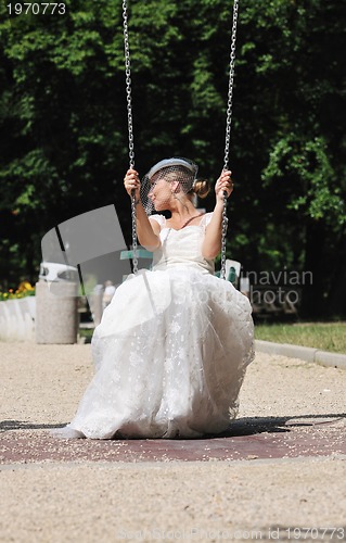 Image of beautiful bride outdoor