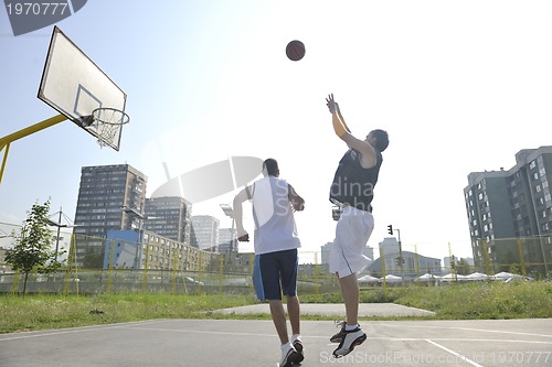 Image of streetball  game at early morning